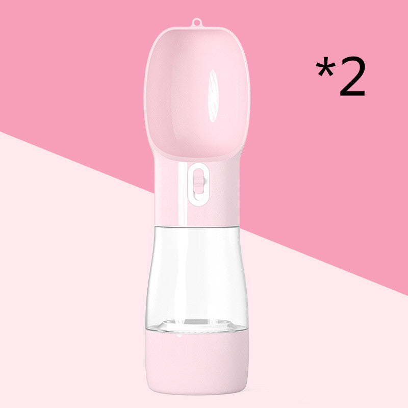 Portable Pet Water & Food Bottle – 2-in-1 Travel Dispenser for Dogs & Cats