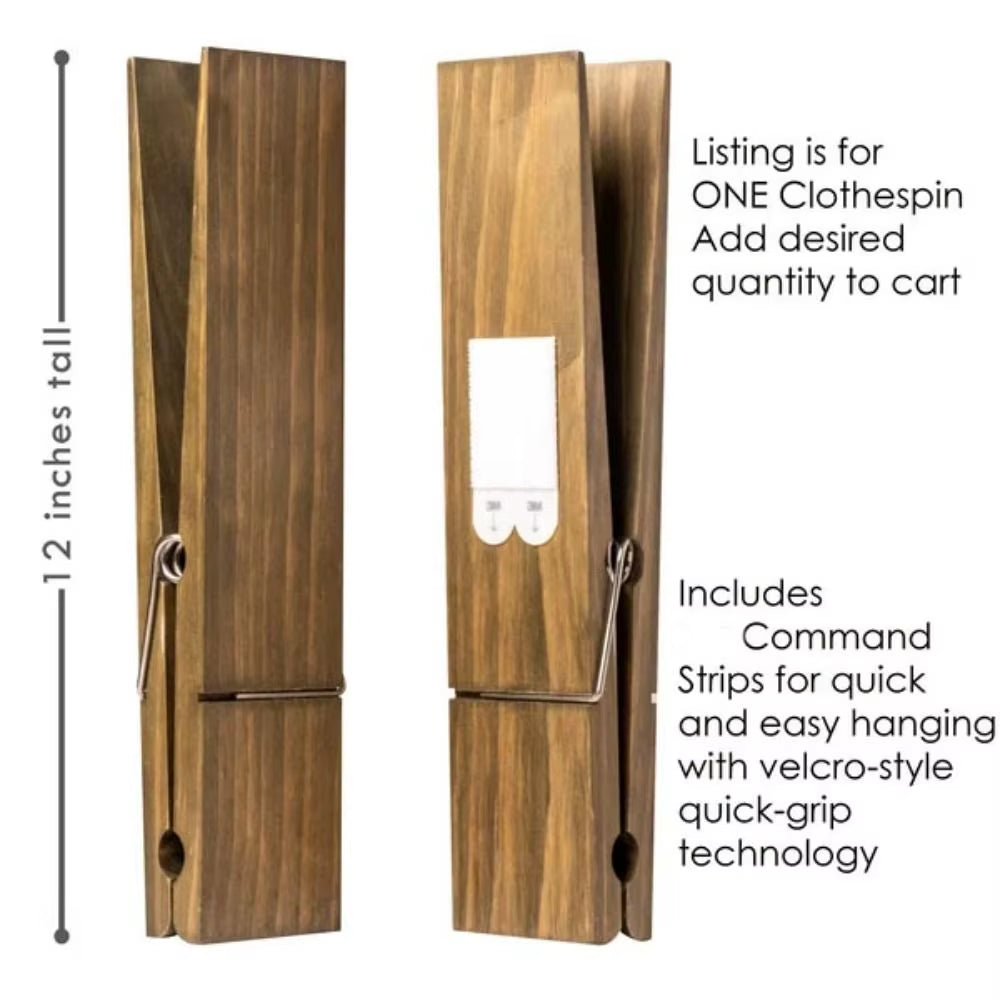 New Wooden Giant Towel Clip Bathroom Towel Holder Accessories Giant Clothespin Large Clothespin Towel Rack Funny 30CM/12IN