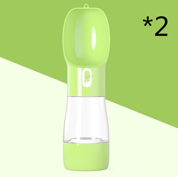 Portable Pet Water & Food Bottle – 2-in-1 Travel Dispenser for Dogs & Cats