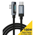 Essager 100W USB-C Fast Charging Cable with Digital Display & 90 Right-Angle Connector (2m)