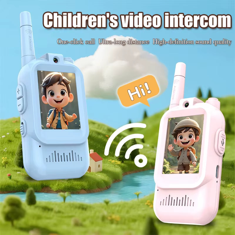 Children'S Video Walkie Talkies 2 Pack Rechargeable 2-Inch High-Definition Screen Voice Changer for Kids Gift Boys Girls