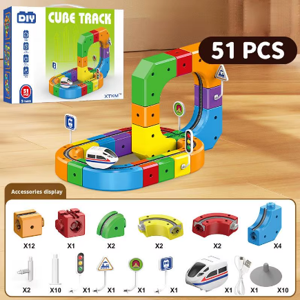 Magic Track Train Building Blocks Set – Kids STEM Educational Toy