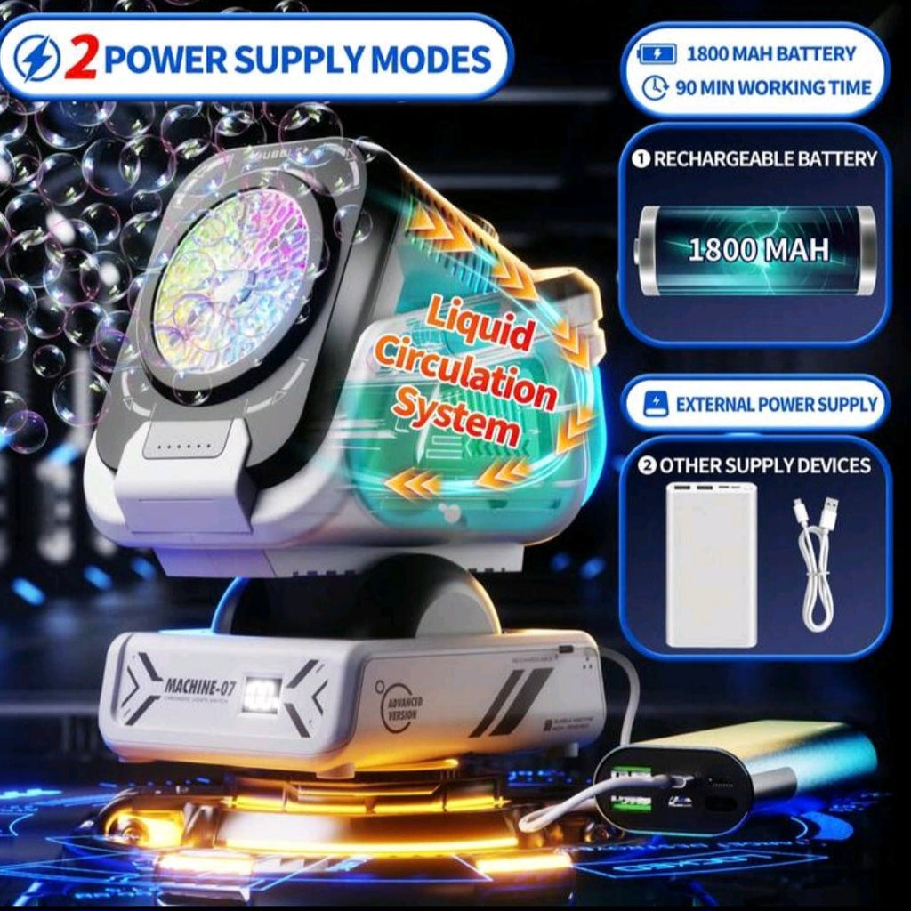 RGB Remote Control Bubble Machine – Rechargeable with LED Lights