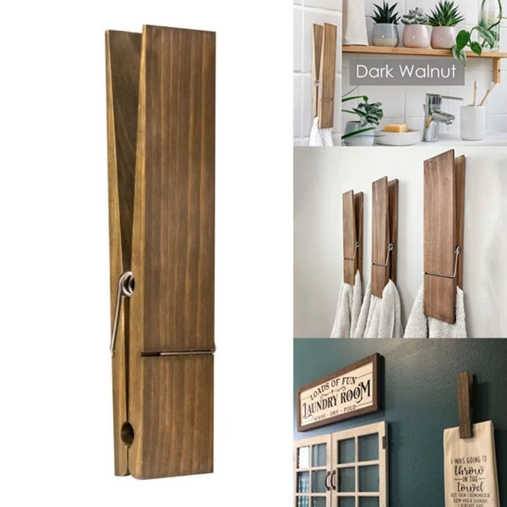 New Wooden Giant Towel Clip Bathroom Towel Holder Accessories Giant Clothespin Large Clothespin Towel Rack Funny 30CM/12IN