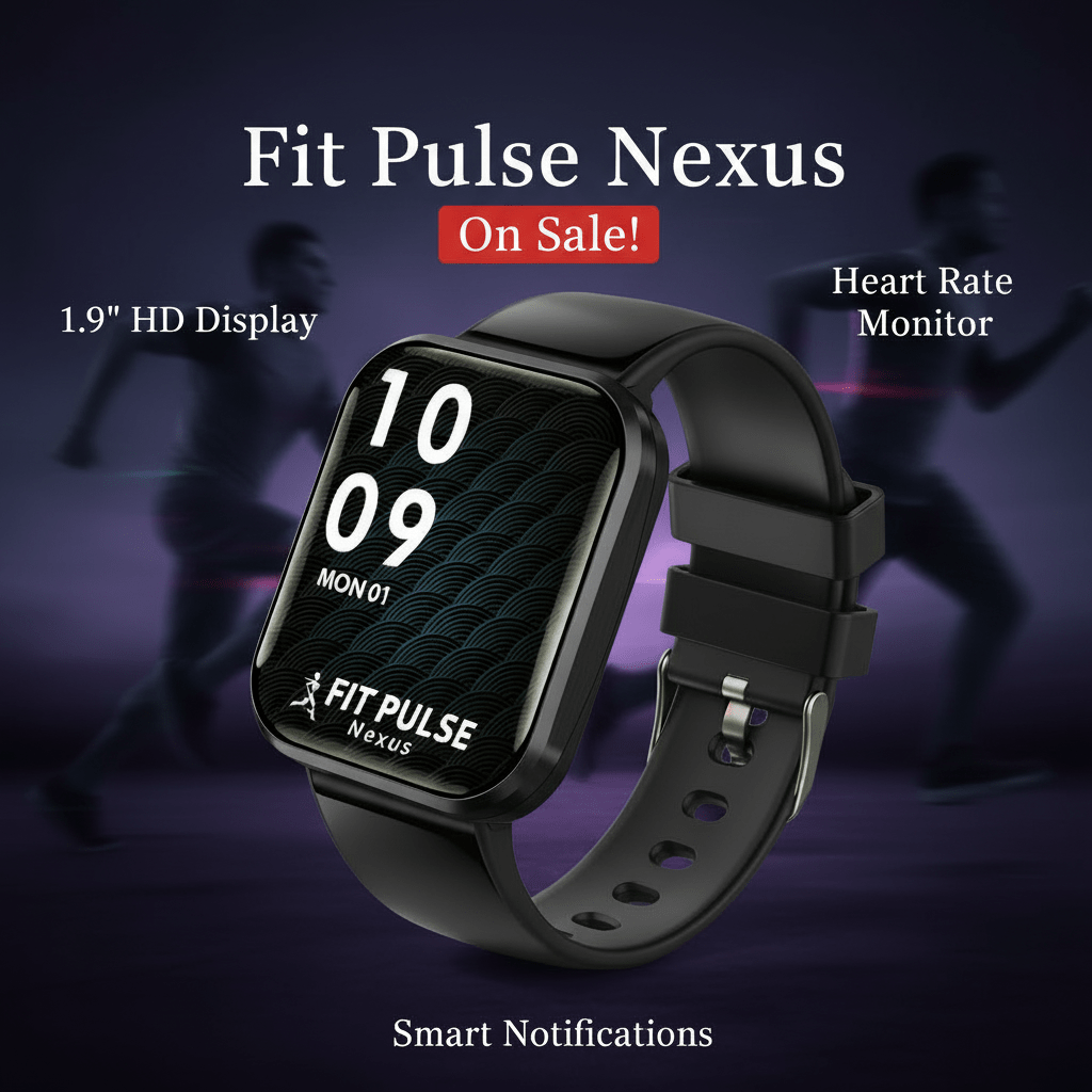 Fit Pulse Nexus Smartwatch – 1.9" HD Display, Bluetooth Calling & 50+ Sports Modes - Leah's Treasures