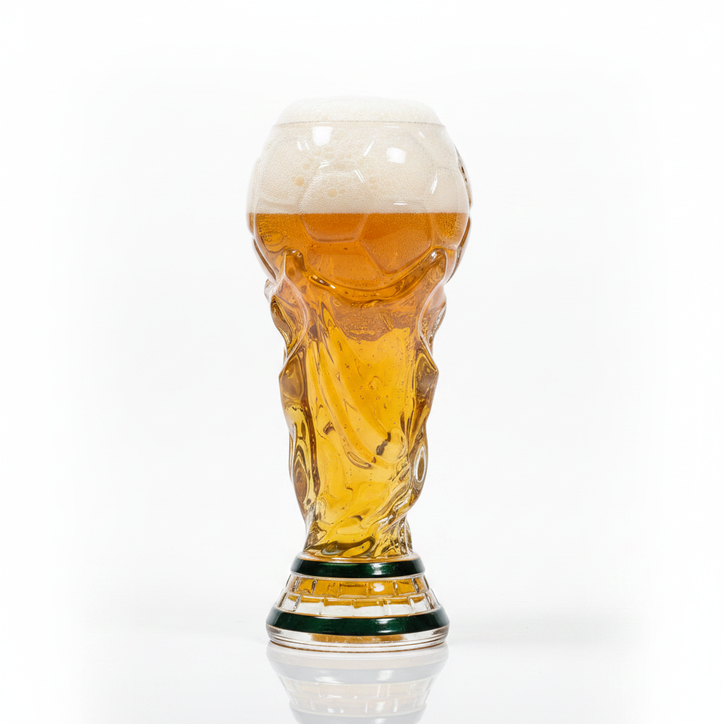 Hercules Trophy Beer Glass White Background