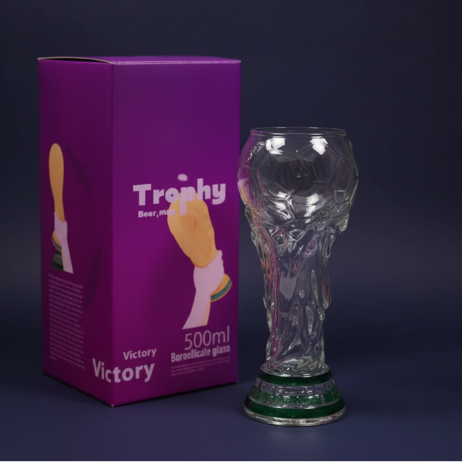 Soccer World Cup Trophy Beer Glass