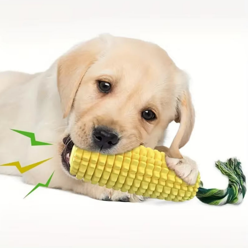 Squeaky Corn Stick Dog Chew Toy – Durable TPR for Aggressive Chewers